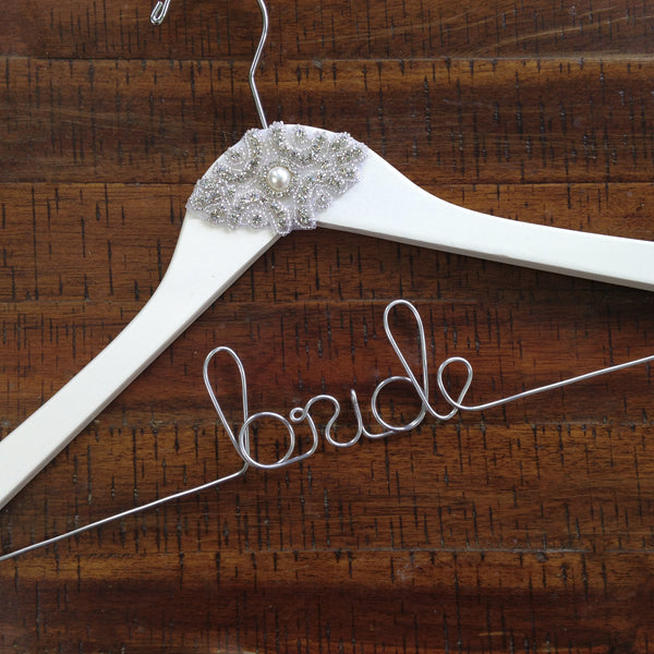 personalized wedding dress hangers, bridal shower gifts