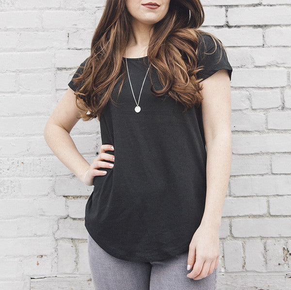 black slouchy tee
