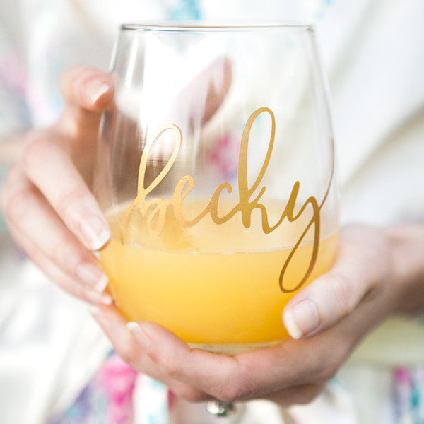 Personalized Bridal Party Wine Glass