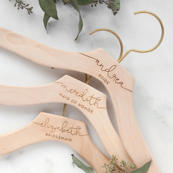 Engraved Bridal Party Hangers, Personalized Bridesmaid Gifts