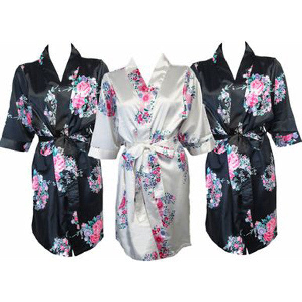 floral bridesmaid robes for wedding morning