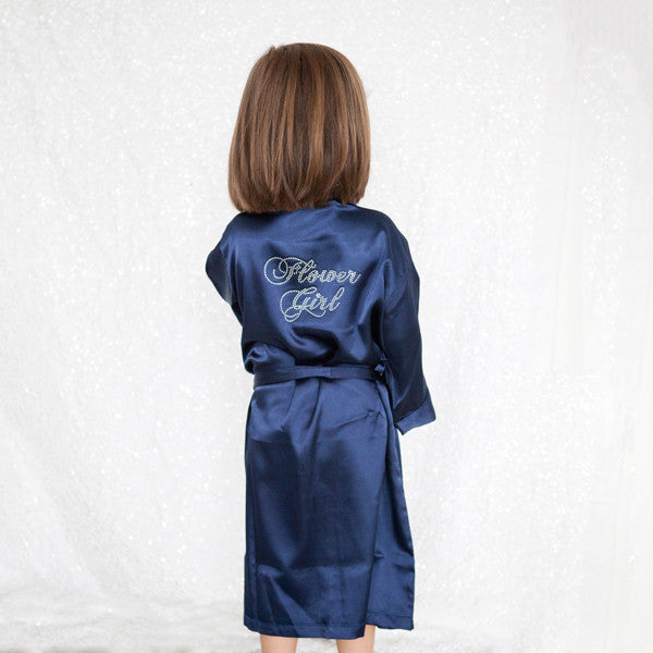 Personalized Rhinestone Satin Robe