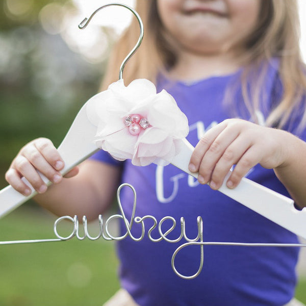 custom flower girl dress hanger, flower girl gifts