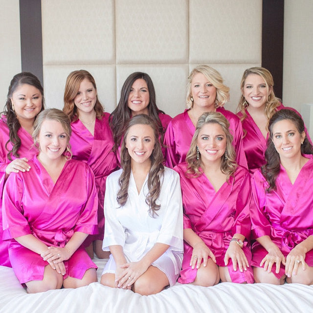 satin bridesmaid rhinestone robes