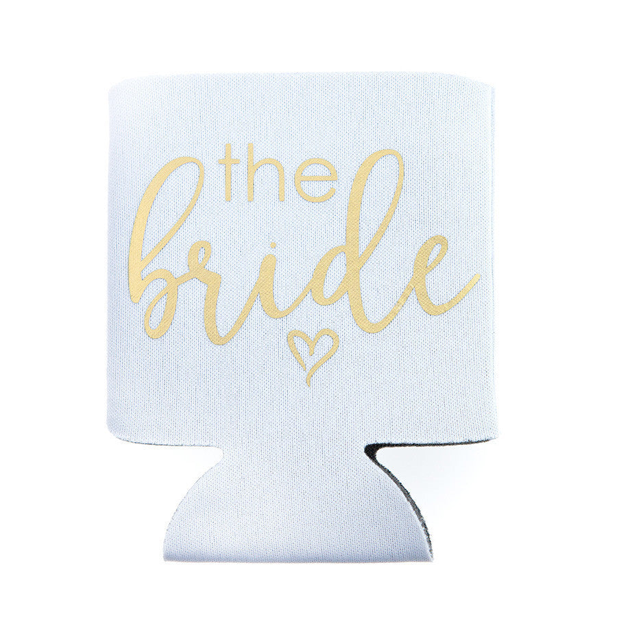 gold Bride can koozie