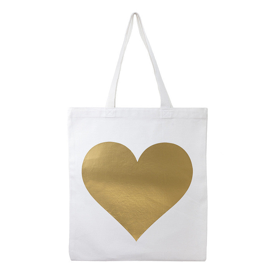 gold heart tote bag gift bag