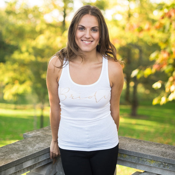 bride tank top, gold bride shirts