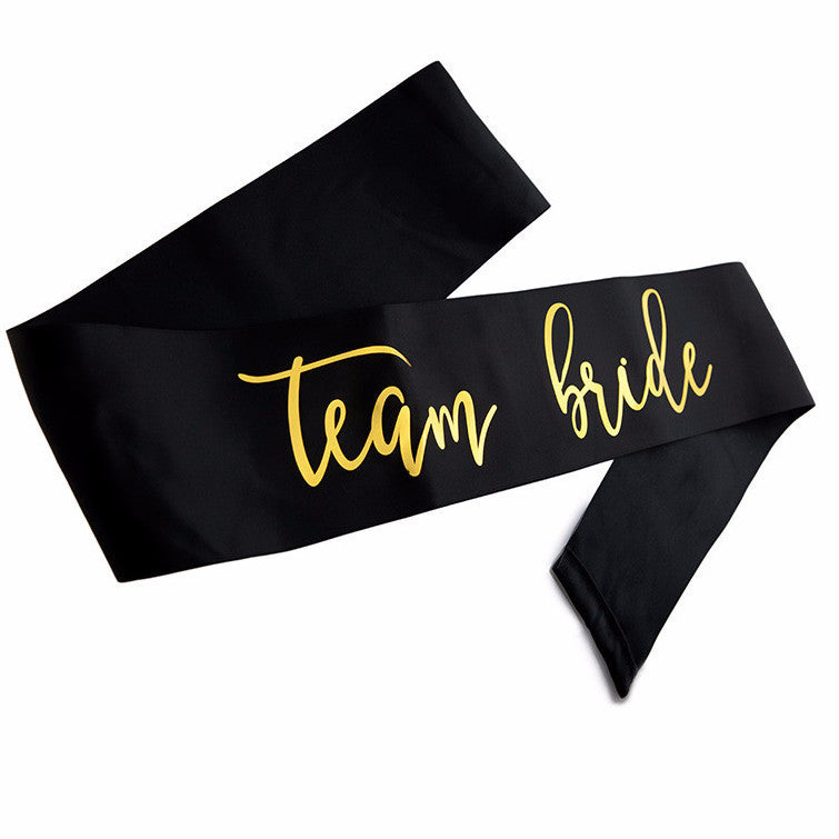 team bride bachelorette sashes, bridesmaid sashes