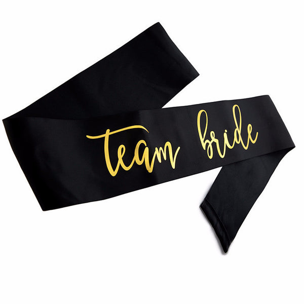team bride bachelorette sashes, bridesmaid sashes