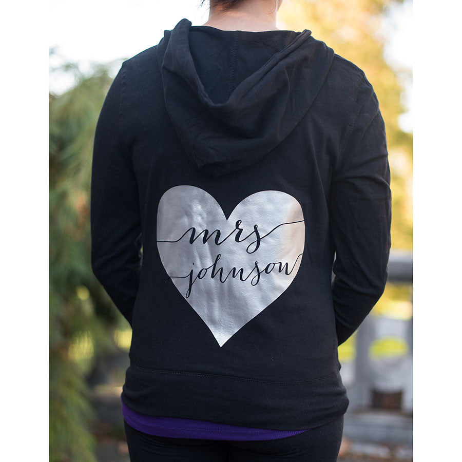 custom mrs. bride hoodie sweatshirt
