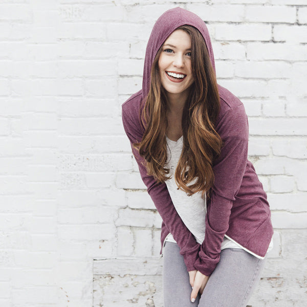 lightweight zip up hoodie maroon