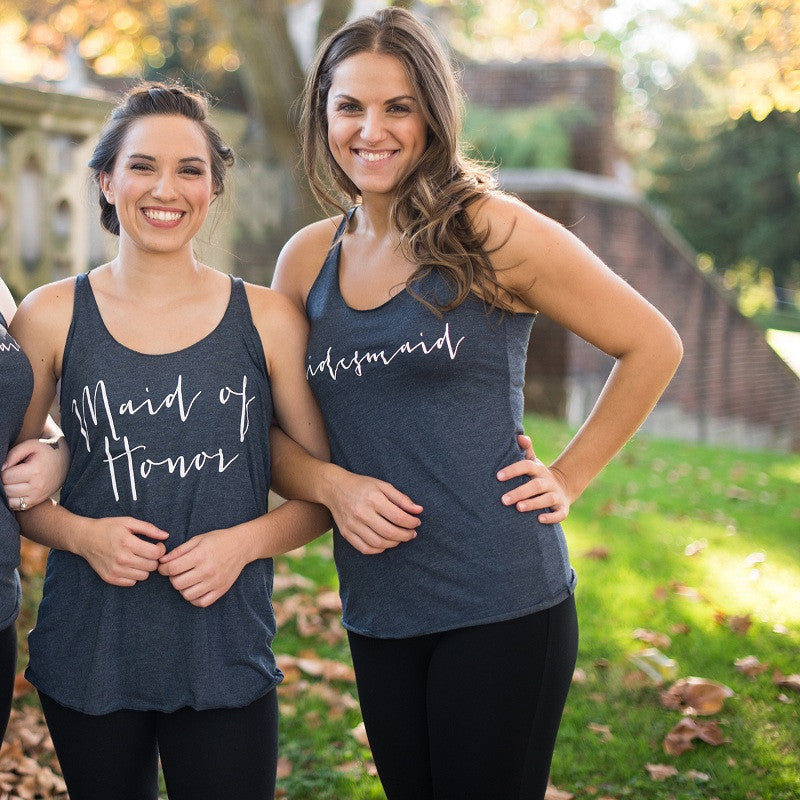 Racerback bridal party shirts tank top