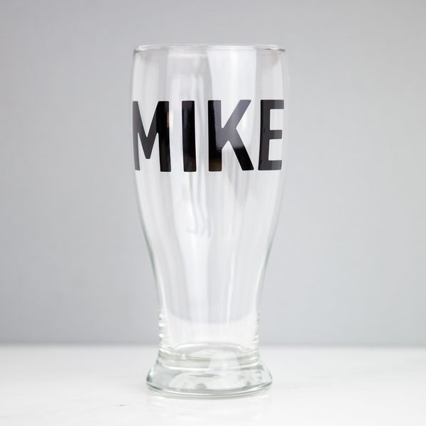 customized personalized beer pint glass, groomsmen gifts