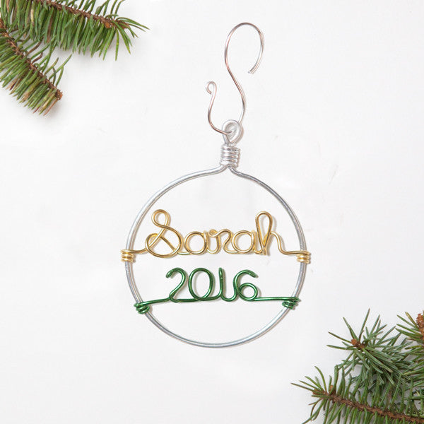 Foxblossom Co. Personalized Wire Ornament