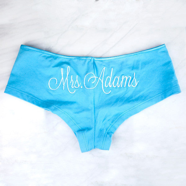 personalized bride panties, honeymoon lingerie