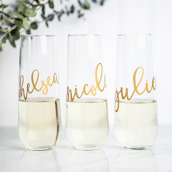 personalized champagne flutes