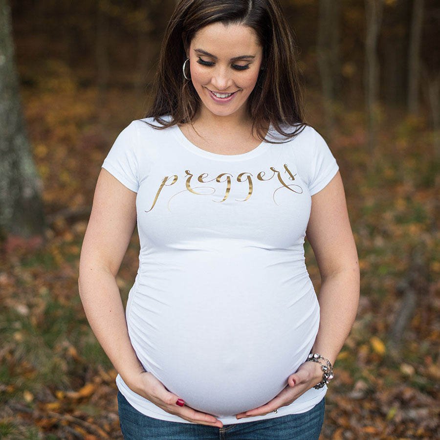 white gold preggers maternity shirts