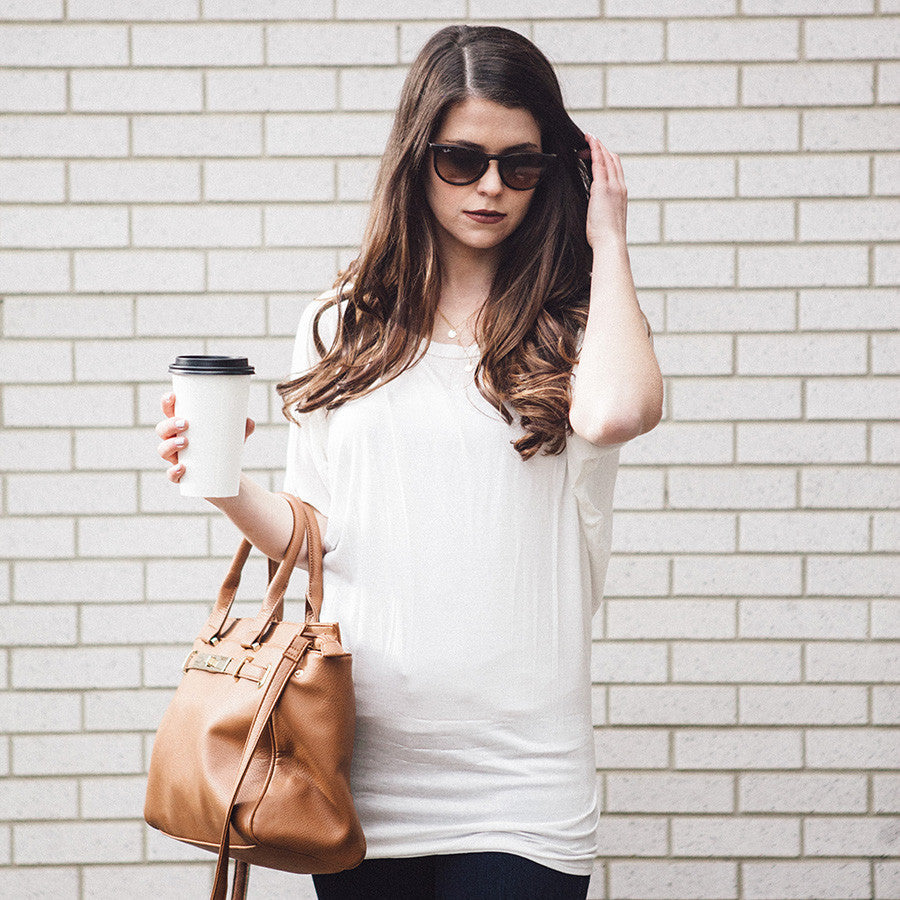 dolman tunic top off white styled