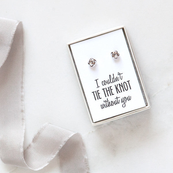 knot bridesmaid earrings, bridesmaid proposals, bridesmaid gifts