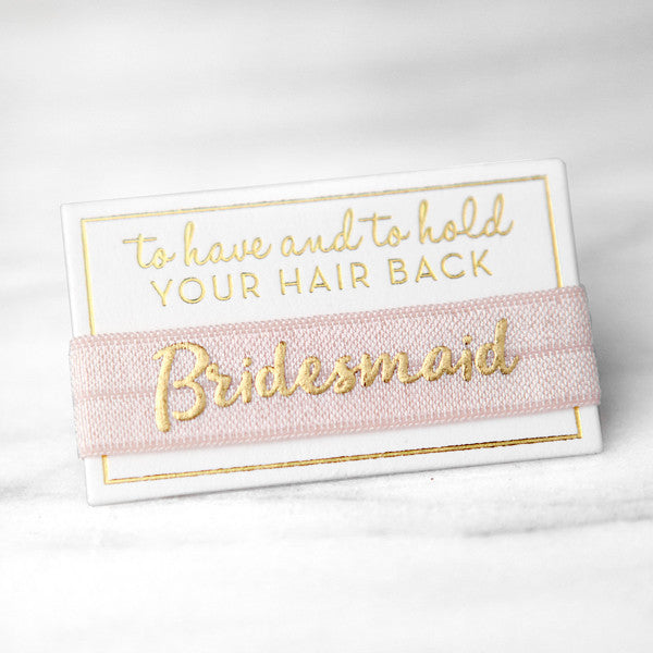 bridesmaid hair tie favors, bachelorette party, bridal shower favors