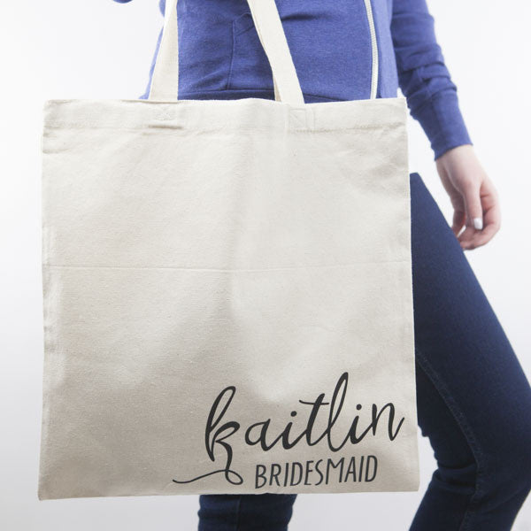 personalized bridesmaid tote bag
