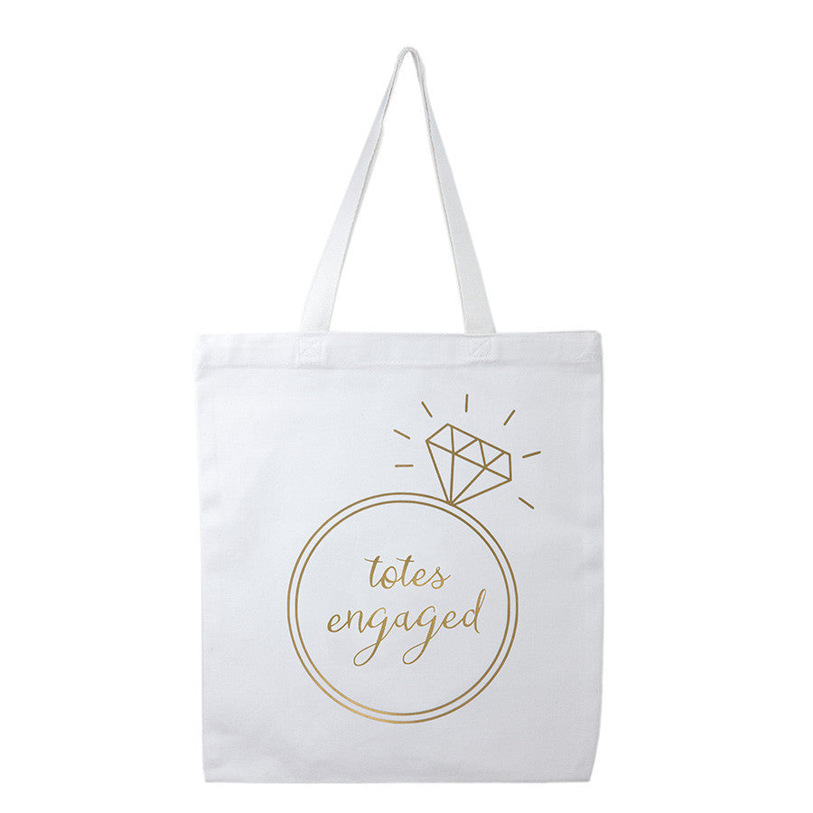 totes engaged bride tote bag, engagement gifts