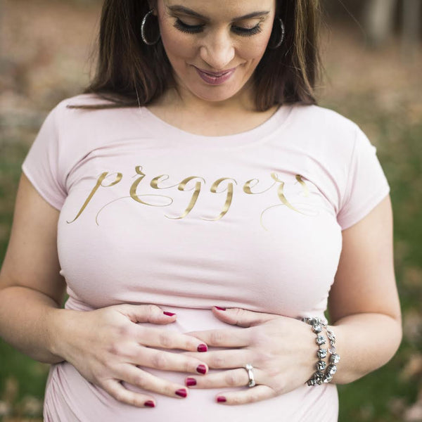 preggers maternity tops pink gold