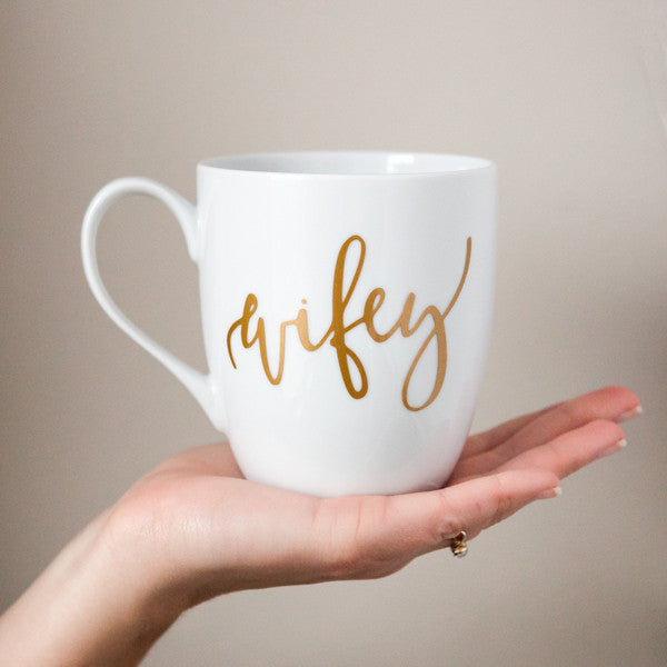 Gold Wifey Coffee Mug, bridal shower gifts, engagement gifts
