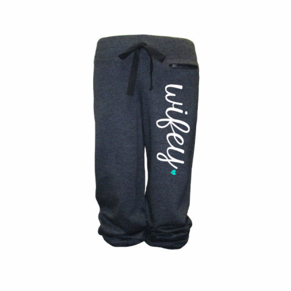 Wifey Fleece Capris, bridal shower gifts