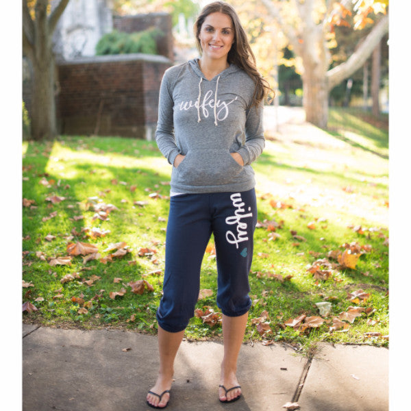 Wifey Cropped Fleece Sweatpants for the Bride