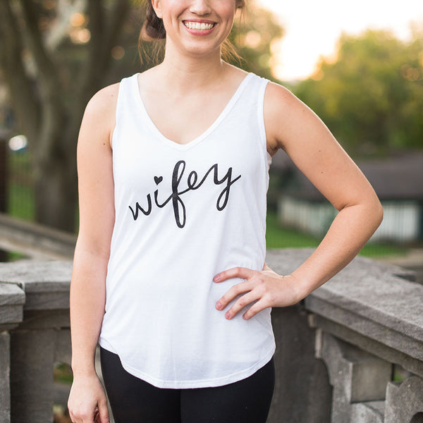 wifey tank top, bride shirt, honeymoon clothing